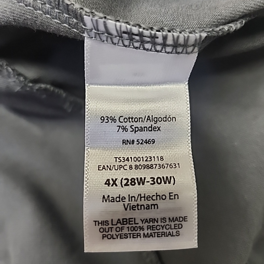 New Terra & Sky Women's High-Waisted Ankle Length Legging Plus Size 4X Grey - Picture 7 of 12
